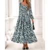 imageBTFBM Fall Dresses for Women 2025 Long Sleeve Boho Floral Empire Waist Square Neck Casual Flowy Wedding Guest Maxi DressFloral Blue Yellow