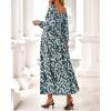 imageBTFBM Fall Dresses for Women 2025 Long Sleeve Boho Floral Empire Waist Square Neck Casual Flowy Wedding Guest Maxi DressFloral Blue Yellow