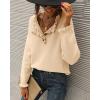 imageBTFBM Womens Sweaters Fall Winter Clothes 2025 Long Sleeve Button Down Ruffle Crew Neck Casual Knitted Pullover TopsApricot