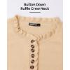 imageBTFBM Womens Sweaters Fall Winter Clothes 2025 Long Sleeve Button Down Ruffle Crew Neck Casual Knitted Pullover TopsApricot