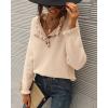 imageBTFBM Womens Sweaters Fall Winter Clothes 2025 Long Sleeve Button Down Ruffle Crew Neck Casual Knitted Pullover TopsBeige