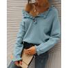 imageBTFBM Womens Sweaters Fall Winter Clothes 2025 Long Sleeve Button Down Ruffle Crew Neck Casual Knitted Pullover TopsBlue