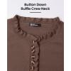 imageBTFBM Womens Sweaters Fall Winter Clothes 2025 Long Sleeve Button Down Ruffle Crew Neck Casual Knitted Pullover TopsBrown Camel