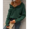 imageBTFBM Womens Sweaters Fall Winter Clothes 2025 Long Sleeve Button Down Ruffle Crew Neck Casual Knitted Pullover TopsDark Green