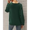 imageBTFBM Womens Sweaters Fall Winter Clothes 2025 Long Sleeve Button Down Ruffle Crew Neck Casual Knitted Pullover TopsDark Green