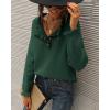 imageBTFBM Womens Sweaters Fall Winter Clothes 2025 Long Sleeve Button Down Ruffle Crew Neck Casual Knitted Pullover TopsDark Green