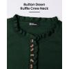 imageBTFBM Womens Sweaters Fall Winter Clothes 2025 Long Sleeve Button Down Ruffle Crew Neck Casual Knitted Pullover TopsDark Green