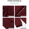 imageBTFBM Womens Sweaters Fall Winter Clothes 2025 Long Sleeve Button Down Ruffle Crew Neck Casual Knitted Pullover TopsJujube Red
