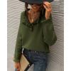 imageBTFBM Womens Sweaters Fall Winter Clothes 2025 Long Sleeve Button Down Ruffle Crew Neck Casual Knitted Pullover TopsOlive Green