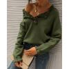 imageBTFBM Womens Sweaters Fall Winter Clothes 2025 Long Sleeve Button Down Ruffle Crew Neck Casual Knitted Pullover TopsOlive Green
