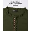 imageBTFBM Womens Sweaters Fall Winter Clothes 2025 Long Sleeve Button Down Ruffle Crew Neck Casual Knitted Pullover TopsOlive Green