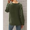 imageBTFBM Womens Sweaters Fall Winter Clothes 2025 Long Sleeve Button Down Ruffle Crew Neck Casual Knitted Pullover TopsOlive Green