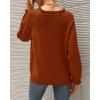 imageBTFBM Womens Sweaters Fall Winter Clothes 2025 Long Sleeve Button Down Ruffle Crew Neck Casual Knitted Pullover TopsOrange Yellow
