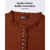imageBTFBM Womens Sweaters Fall Winter Clothes 2025 Long Sleeve Button Down Ruffle Crew Neck Casual Knitted Pullover TopsOrange Yellow