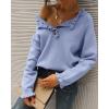 imageBTFBM Womens Sweaters Fall Winter Clothes 2025 Long Sleeve Button Down Ruffle Crew Neck Casual Knitted Pullover TopsSky Blue