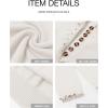 imageBTFBM Womens Sweaters Fall Winter Clothes 2025 Long Sleeve Button Down Ruffle Crew Neck Casual Knitted Pullover TopsWhite
