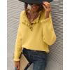 imageBTFBM Womens Sweaters Fall Winter Clothes 2025 Long Sleeve Button Down Ruffle Crew Neck Casual Knitted Pullover TopsYellow