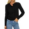 imageBTFBM Cardigan Sweaters for Women Cashmere Sweater Lightweight Button Down Casual Knit Shrugs Tops Early Fall FashionBlack