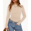 imageBTFBM Womens Tops 2025 Fall Clothes Long Sleeve T Shirts Boat Neck Ruched Slim Fit Casual Stretchy Going Out OutfitsBeige