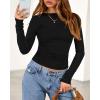 imageBTFBM Womens Tops 2025 Fall Clothes Long Sleeve T Shirts Boat Neck Ruched Slim Fit Casual Stretchy Going Out OutfitsBlack