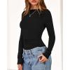 imageBTFBM Womens Tops 2025 Fall Clothes Long Sleeve T Shirts Boat Neck Ruched Slim Fit Casual Stretchy Going Out OutfitsBlack