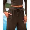 imageBTFBM Casual 2 Piece Sets For Women Fall Outfits 2025 Ribbed Long Sleeve Crop Top Wide Leg Pants Matching Lounge SetCoffee