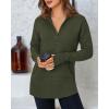 imageBTFBM Sweaters for Women Fall Clothes 2025 Pocket Quarter Zip Pullover V Neck Long Sleeve Knit Trendy Winter SweaterArmy Green