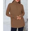 imageBTFBM Sweaters for Women Fall Clothes 2025 Pocket Quarter Zip Pullover V Neck Long Sleeve Knit Trendy Winter SweaterBrown
