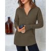imageBTFBM Sweaters for Women Fall Clothes 2025 Pocket Quarter Zip Pullover V Neck Long Sleeve Knit Trendy Winter SweaterDark Army Green