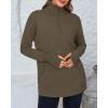 imageBTFBM Sweaters for Women Fall Clothes 2025 Pocket Quarter Zip Pullover V Neck Long Sleeve Knit Trendy Winter SweaterDark Army Green