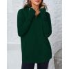 imageBTFBM Sweaters for Women Fall Clothes 2025 Pocket Quarter Zip Pullover V Neck Long Sleeve Knit Trendy Winter SweaterDark Green