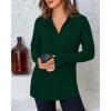 imageBTFBM Sweaters for Women Fall Clothes 2025 Pocket Quarter Zip Pullover V Neck Long Sleeve Knit Trendy Winter SweaterDark Green