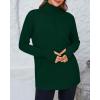 imageBTFBM Sweaters for Women Fall Clothes 2025 Pocket Quarter Zip Pullover V Neck Long Sleeve Knit Trendy Winter SweaterDark Green