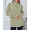 imageBTFBM Sweaters for Women Fall Clothes 2025 Pocket Quarter Zip Pullover V Neck Long Sleeve Knit Trendy Winter SweaterLight Green