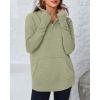 imageBTFBM Sweaters for Women Fall Clothes 2025 Pocket Quarter Zip Pullover V Neck Long Sleeve Knit Trendy Winter SweaterLight Green