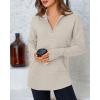 imageBTFBM Sweaters for Women Fall Clothes 2025 Pocket Quarter Zip Pullover V Neck Long Sleeve Knit Trendy Winter SweaterLight Grey