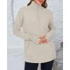 imageBTFBM Sweaters for Women Fall Clothes 2025 Pocket Quarter Zip Pullover V Neck Long Sleeve Knit Trendy Winter SweaterLight Grey