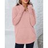 imageBTFBM Sweaters for Women Fall Clothes 2025 Pocket Quarter Zip Pullover V Neck Long Sleeve Knit Trendy Winter SweaterPink