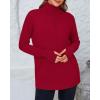 imageBTFBM Sweaters for Women Fall Clothes 2025 Pocket Quarter Zip Pullover V Neck Long Sleeve Knit Trendy Winter SweaterRed