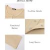 imageBTFBM Women Long Sleeve Shirts Fall Tops V Neck Button Up Slim Fit Ribbed Knit Solid Color Casual Shirts 2025Apricot
