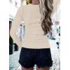 imageBTFBM Women Long Sleeve Shirts Fall Tops V Neck Button Up Slim Fit Ribbed Knit Solid Color Casual Shirts 2025Beige