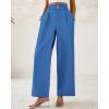 imageBTFBM Women Wide Leg Dress Pants 2025 High Waisted Button Pleated Business Casual Trousers Office Work Palazzo PantsBlue