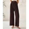imageBTFBM Women Wide Leg Dress Pants 2025 High Waisted Button Pleated Business Casual Trousers Office Work Palazzo PantsDark Brown