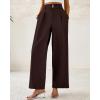 imageBTFBM Women Wide Leg Dress Pants 2025 High Waisted Button Pleated Business Casual Trousers Office Work Palazzo PantsDark Brown