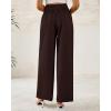 imageBTFBM Women Wide Leg Dress Pants 2025 High Waisted Button Pleated Business Casual Trousers Office Work Palazzo PantsDark Brown