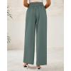 imageBTFBM Women Wide Leg Dress Pants 2025 High Waisted Button Pleated Business Casual Trousers Office Work Palazzo PantsGrey Green