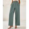 imageBTFBM Women Wide Leg Dress Pants 2025 High Waisted Button Pleated Business Casual Trousers Office Work Palazzo PantsGrey Green