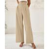 imageBTFBM Women Wide Leg Dress Pants 2025 High Waisted Button Pleated Business Casual Trousers Office Work Palazzo PantsLight Khaki