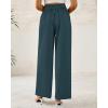 imageBTFBM Women Wide Leg Dress Pants 2025 High Waisted Button Pleated Business Casual Trousers Office Work Palazzo PantsTeal