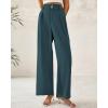 imageBTFBM Women Wide Leg Dress Pants 2025 High Waisted Button Pleated Business Casual Trousers Office Work Palazzo PantsTeal